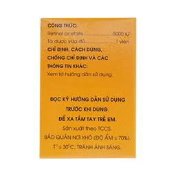 Thuốc Vitamin A 5000 IU Mekophar điều trị thiếu Vitamin A, bổ sung cho người bệnh gan (10 vỉ x 10 viên)