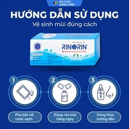Bột pha rửa mũi Rinorin (30 gói x 2.4g) vệ sinh mũi hàng ngày do cảm cúm, viêm xoang, viêm mũi dị ứng 5