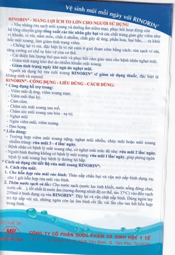 Bột pha rửa mũi Rinorin (30 gói x 2.4g) vệ sinh mũi hàng ngày do cảm cúm, viêm xoang, viêm mũi dị ứng