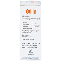 Thuốc nhỏ mũi trẻ em Otilin 0.05% Pharbaco giảm ngạt mũi, sung huyết trong viêm mũi cấp (8ml)