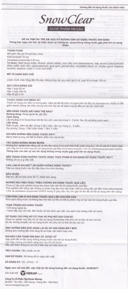 Hỗn dịch Snowclear Merap điều trị gàu, ngứa da đầu, diệt nấm (50 gói)