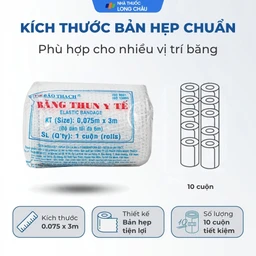 Băng thun Bảo Thạch 0.075 x 3m (10 cuộn) hỗ trợ băng vết thương 4