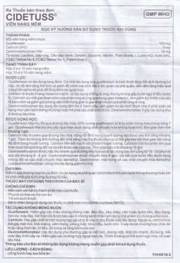 Thuốc Cidetuss Imexpharm điều trị các trường hợp ho (10 vỉ x 10 viên)