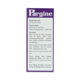Dung dịch uống Pargine 1000mg/10ml CPC1 Hà Nội điều trị tăng amoniac máu (4 vỉ x 5 ống x 10ml)