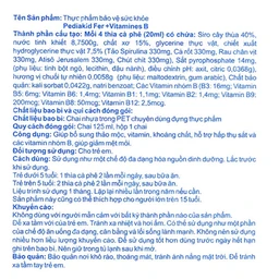 Siro giúp giảm mệt mỏi Pediakid Fer + Vitamines B (125ml)