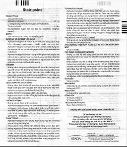 Thuốc Statripsine Stella điều trị phù nề sau chấn thương (2 vỉ x 10 viên)