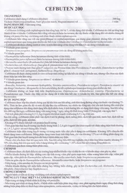 Thuốc Cefbuten 200mg Amvi điều trị nhiễm khuẩn (1 vỉ x 10 viên)