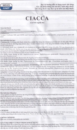 Gel bôi ngoài da Ciacca Davipharm điều trị tình trạng da bị mụn trứng cá nhẹ đến vừa (10g)