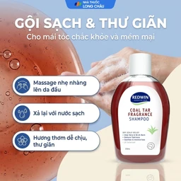 Dầu gội sạch gàu, giảm nhờn Redwin Coal Tar Fragrance Shampoo 250ml 5