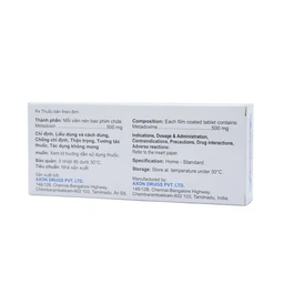 Thuốc Alcomet Axon điều trị nhiễm độc rượu cấp tính, gan nhiễm mỡ do rượu (3 vỉ x 10 viên)