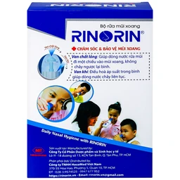 Bộ rửa mũi Rinorin (1 bình x 30 gói) chăm sóc và bảo vệ mũi xoang, viêm mũi dị ứng