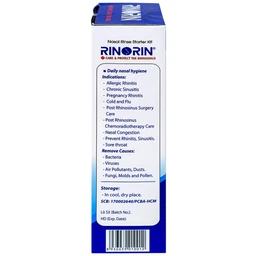 Bộ rửa mũi Rinorin (1 bình x 30 gói) chăm sóc và bảo vệ mũi xoang, viêm mũi dị ứng