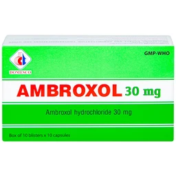 Thuốc Ambroxol 30mg Domesco điều trị viêm phế quản, hen phế quản (10 vỉ x 10 viên)