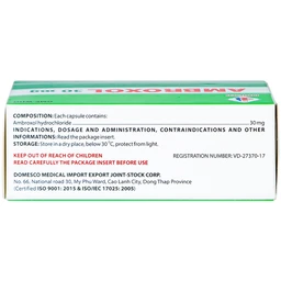 Thuốc Ambroxol 30mg Domesco điều trị viêm phế quản, hen phế quản (10 vỉ x 10 viên)