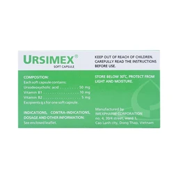 Thuốc Ursimex Imexpharm cải thiện chức năng gan (6 vỉ x 10 viên)