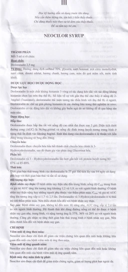 Siro Neocilor Incepta điều trị viêm mũi dị ứng, mày đay (50ml) 