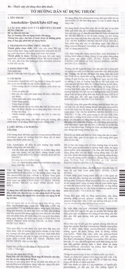 Thuốc Amoksiklav Quick Tabs 625mg Lek điều trị nhiễm khuẩn (7 vỉ x 2 viên)