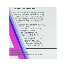 Thuốc Amoksiklav Quick Tabs 625mg Lek điều trị nhiễm khuẩn (7 vỉ x 2 viên)