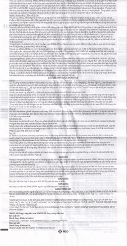 Thuốc Singulair 10mg MSD điều trị hen phế quản mạn tính (2 vỉ x 14 viên)