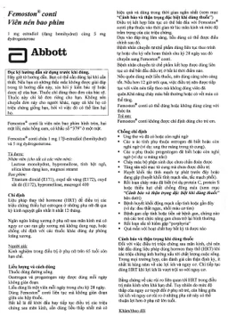 Thuốc Femoston Conti 1mg/5mg Abbott điều trị thiếu hụt estrogen (1 vỉ x 28 viên)