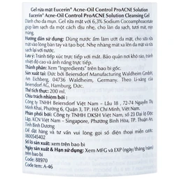 Gel rửa mặt cho da nhờn mụn Eucerin Pro Acne Cleansing (200ml)