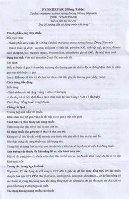 Thuốc Fynkhepar 200mg Fynk điều trị hỗ trợ các bệnh về gan do nhiễm độc (10 vỉ x 10 viên)