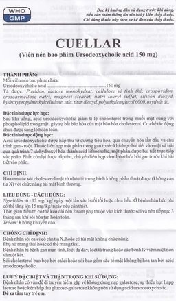 Thuốc Cuellar 150mg Davi Pharm dùng để hòa tan các sỏi cholesterol mật (6 vỉ x 10 viên)