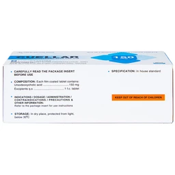 Thuốc Cuellar 150mg Davi Pharm dùng để hòa tan các sỏi cholesterol mật (6 vỉ x 10 viên)