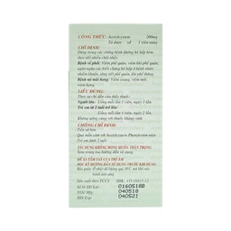 Thuốc Acetylcystein 200mg Nadyphar tiêu nhầy trong bệnh viêm phế quản, bệnh nhầy nhớt (10 vỉ x 10 viên)