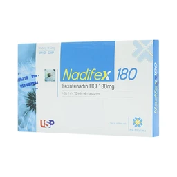 Viên nén Nadifex 180 USP giảm viêm mũi dị ứng, hắt hơi, chảy mũi (1 vỉ x 10 viên) 5