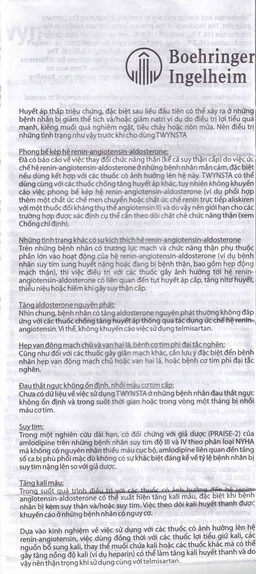 Thuốc Twynsta 80mg/5mg Boehringer điều trị tăng huyết áp vô căn (14 vỉ x 7 viên)