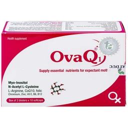 Viên bổ sung Myo Inositol Acid folic phụ nữ trước mang thai OvaQ1 (3 vỉ x 10 viên)