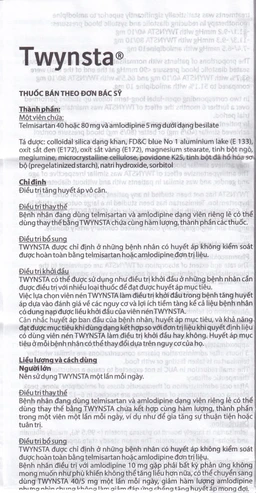 Thuốc Twynsta 40mg/5mg Boehringer điều trị tăng huyết áp vô căn (14 vỉ x 7 viên)