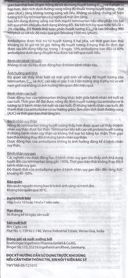 Thuốc Twynsta 40mg/5mg Boehringer điều trị tăng huyết áp vô căn (14 vỉ x 7 viên)