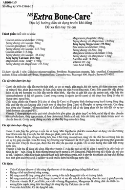 Thuốc AB ExtraBone-Care+ Aus Biopharm phòng và điều trị loãng xương, bổ sung canxi (6 vỉ x 10 viên)