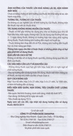 Thuốc Tadimax Danapha điều trị phì đại lành tính tuyến tiền liệt và u xơ tử cung (2 vỉ x 21 viên)