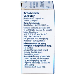 Thuốc nhỏ mắt Ganfort Allergan điều trị Glaucoma góc mở, tăng nhãn áp (3ml)