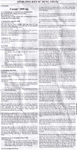 Thuốc Curam 1000mg Sandoz điều trị nhiễm khuẩn (10 vỉ x 8 viên)