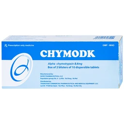 Viên nén phân tán Chymodk 8.4mg Hataphar điều trị phù nề sau chấn thương, phẫu thuật, bỏng (2 vỉ x 10 viên)