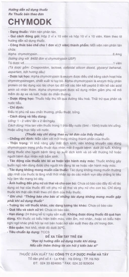 Viên nén phân tán Chymodk 8.4mg Hataphar điều trị phù nề sau chấn thương, phẫu thuật, bỏng (2 vỉ x 10 viên)