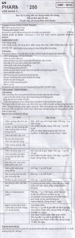 Thuốc Pharmox 250 Imexpharm điều trị các chứng nhiễm khuẩn, viêm xoang cấp (200 viên)
