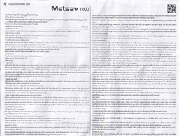 Viên nén Metsav 1000 Savi điều trị bệnh đái tháo đường típ 2 (10 vỉ x 10 viên) 