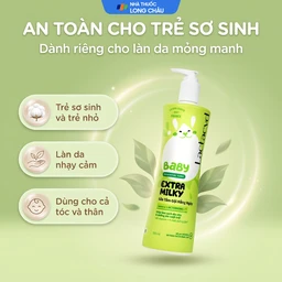Sữa tắm gội cho bé Lactacyd Milky Baby Sanofi bảo vệ và nuôi dưỡng da (500ml) 4