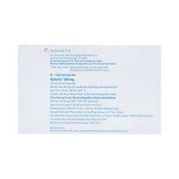 Viên nén Myfortic 360mg Novartis dùng cho bệnh nhân ghép thận dị gen (12 vỉ x 10 viên) 