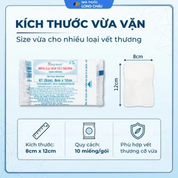 Bông gạc đắp vết thương Bảo Thạch 8x12cm 4