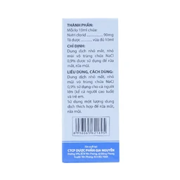 Thuốc nhỏ mắt, nhỏ mũi Natri Clorid 0.9% Gia Nguyễn dùng để rửa mắt, mũi (10ml)