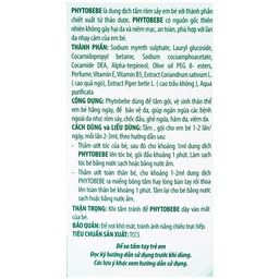 Dung dịch tắm Phyto Bebe Opodis làm giảm rôm sảy, giảm kích ứng (250ml)