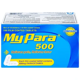 Thuốc My Para 500mg S.P.M hỗ trợ giảm đau hạ sốt (10 vỉ x 10 viên)	