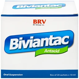 Hỗn dịch uống Biviantac BRV điều trị triệu chứng ăn không tiêu, đầy hơi (20 gói x 10 ml)