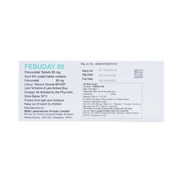 Thuốc Febuday 80 MSN điều trị tăng acid uric huyết (3 vỉ x 10 viên)